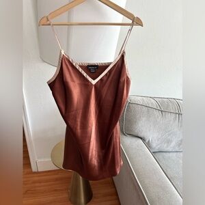 Vintage Jones Womens Nightie Babydoll XL Brown Fairy Satin Sleeveless Intimate